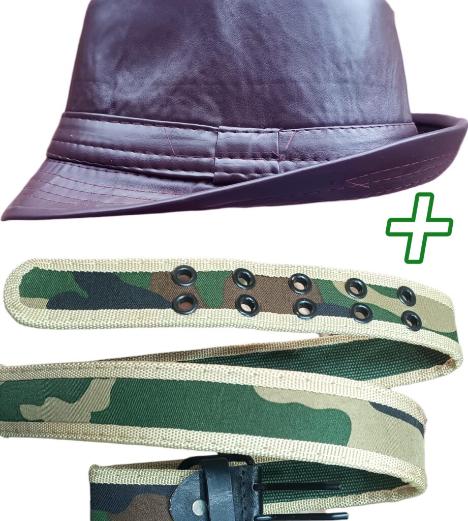 Generic Fashion Hunter’s Hat Dark Brown + Army Belt